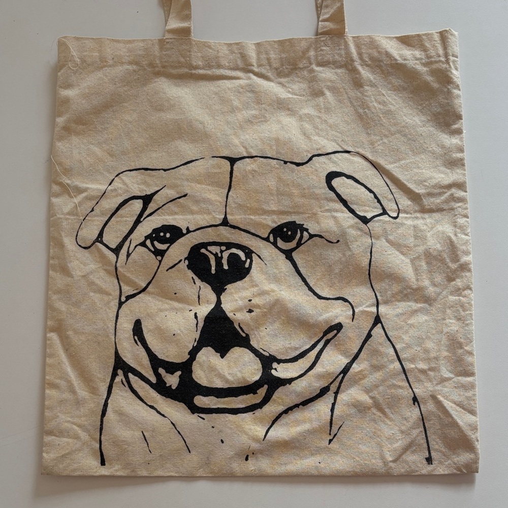 English Bull Dog Print Canvas Tote